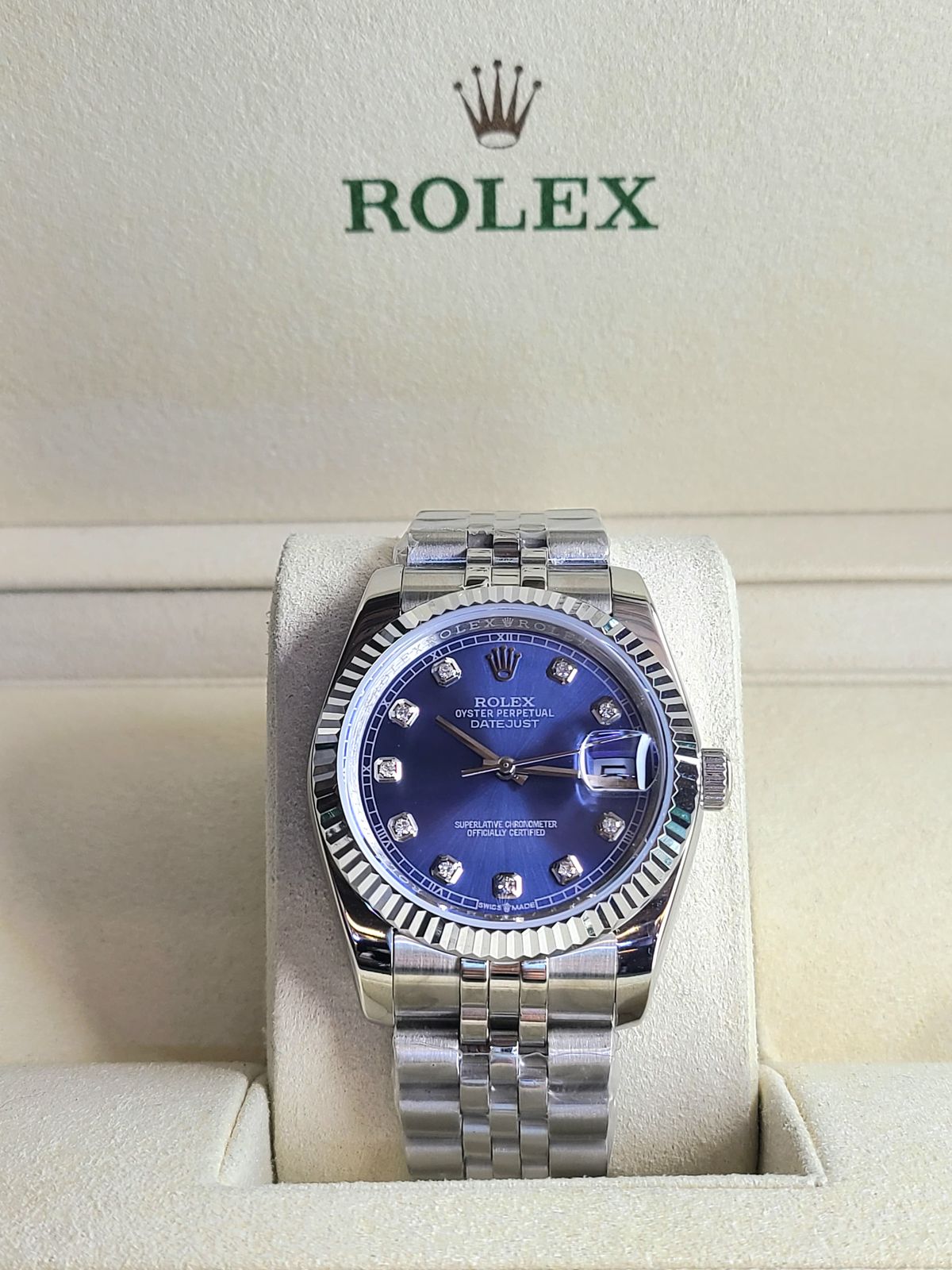 ROLEX OYSTER GRIS TABLEAU BLEU