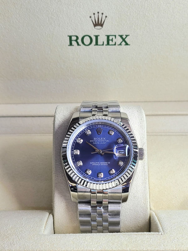 ROLEX DIAMOND GRIS TABLEAU BLEU