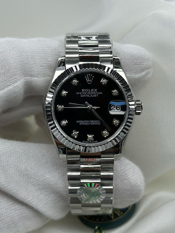 ROLEX DIAMOND GRIS TABLEAU NOIRE