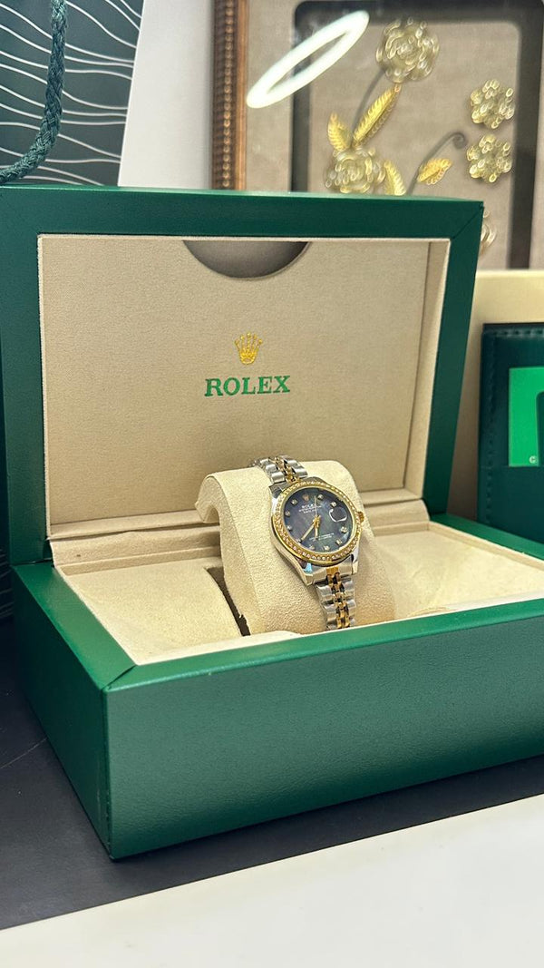 ROLEX FEMME GOLD+SILVER TABLEAU VIOLET