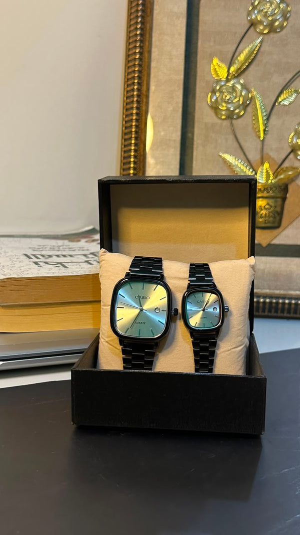 2 Montres couple Noire tableau Blanc