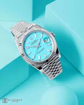 ROLEX OYSTER GRIS TABLEAU BLEU CIEL