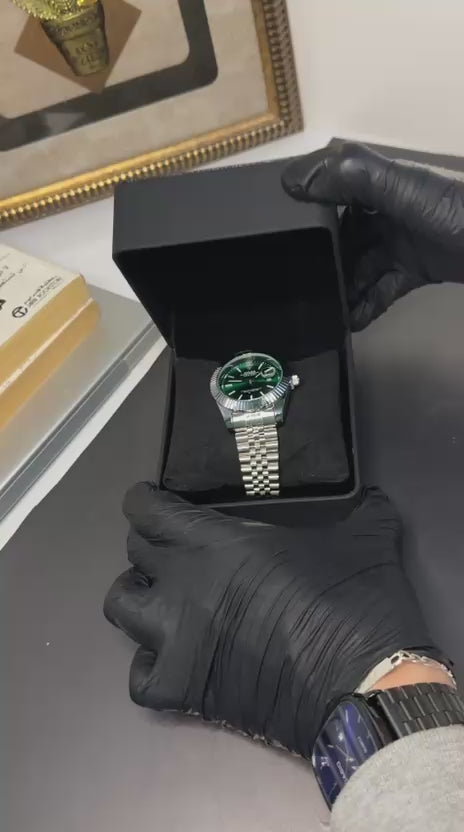 Rolex Gris tableau Vert